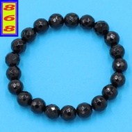8mm Cut Black Stone Bracelet - suitable for Water and Wood elements