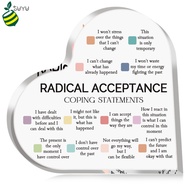 1pc Acrylic Heart-Shaped RADICAL ACCEPTANCE COPING STATEMENTS Sign, Counselor Office Decor, DBT Skil
