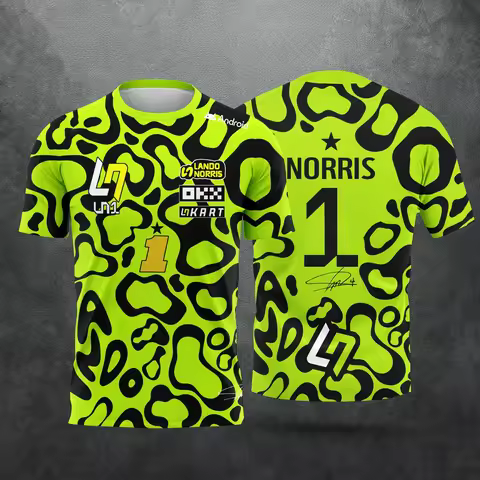 Lando Norris LN1 3D Printed Graphic Racing Car T-shirt Men Women Summer Sports T-shirt Breathable Qu