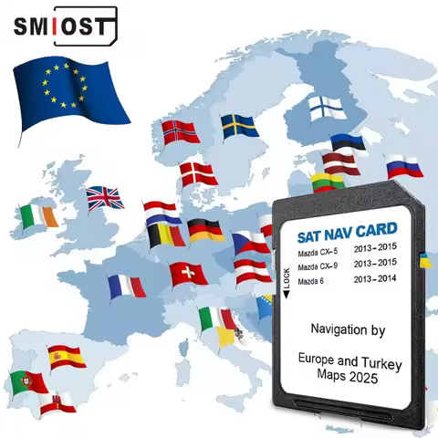 for Mazda 6 CX5 CX9 2025 Memory Card Navigation SD Card 8GB UK EU Turkey GPS Map Version Card Navi S