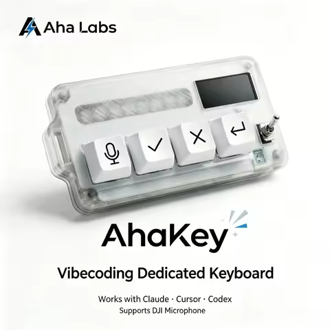 AhaKey-X1 Vibe coding Keyboard LCD Screen RGB Toggle Switch Voice Recognition Claude-cursor External