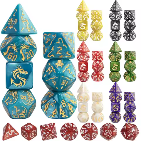 DND Dice Set 7pcs D4-D20 Board Game Polyhedral Dice for Party Club Tabletop Game DND Role-playing Ga