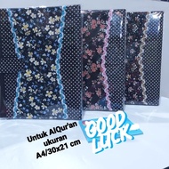 UNGU A4 Cover (only) Al Quran Cover - Islamic Gift - Beautiful Al Quran Cover with floral motif - Bl