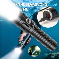 30W Scuba  Rechargeable Dive Light Underwater Flashlights Waterproof 4 Modes Scuba Safety Light Dive