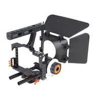 Matte Box Included Camera Camcorder Video Cage Rig Kit with Follow Focus Mechanism GH4 A7S A7 A7R A7