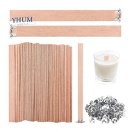 120Pcs Thick Wooden Candle Wicks, 5.1x0.5 Inch Natural Smokeless Wood Wicks for Candle Making
