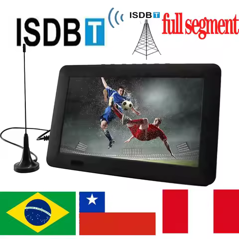 Leadstar D9 9 Inch Portable Tv With ISDB-T Decoder Hevc 10Bit 800*480 IsdbT Digital Mini TV Color Te
