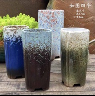 Ready stock ‼️ Clay Flower Pot Set 4pcs 特价花盆粗陶大口径陶瓷紫砂简约多肉植物老桩盆绿萝花盆