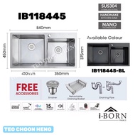 IB118445 IBORN HANDMAKE SUS304 NANO TECHNOLOGY KITCHEN SINK Double bowl MOCHA