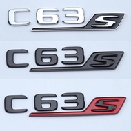 3D ABS Chrome Black Red Car Fender Badge Rear Trunk Sticker Emblem C63S Logo For Mercedes C 63 S AMG