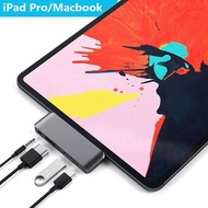 Docking station For Macbook Pro 16 A2141 Air 13 2020 A2179 A1932 A2159 A1990 ฮับต่อพ่วงพร้อม USB-C ชาร์จ C ประเภท C 4K HDMI USB 3.0 3.5 มม.หูฟังสำหรับ iPad Pro /MacBook Pro สำหรับหมายเหตุ 10 PLUS