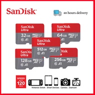 Sandisk Ultra Class10 A1 micro SD Card Memory Card เมมโมรี่การ์ด การ์ดหน่วยความจำ32GB/64GB/128GB/256GB/512GB