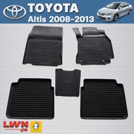 ผ้ายางปูพื้นรถ พรมยางปูพื้นรถ Toyota Altis 2008-2013 โตโยต้าอัลติส ครบชุด 5 ชิ้น ติดตั้ง ทำความสะอาด