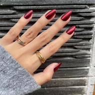 Red elegance chrome press on nails | Fake nails | False nails | Custom false nails