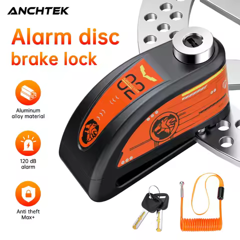 Anchtek 120dB Motorcycle Disc Lock Bike Wheel Padlock Waterproof Scooter Motorcycle Alarm Lock Anti-