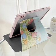 For iPad mini 7 6 5 4 8.3" 7.9" A17 Pro Clear Acrylic Tablet Protective Case Fashion Painted Pattern