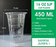 Sablon Gelas Plastik Cup ThaiTea Boba Kopi 16Oz Datar 5Gr + Lid