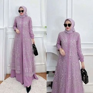 Hayya Dress Brokat Wanita Remaja Dewasa Model Terbaru 2024 Ukuran S M L XL XXL Warna Soft Sage Green