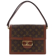 二手LOUIS VUITTON Sac Dauphine 單肩包，M51410，復古，法國製造，採用 Monogram 帆布，棕色，A5 翻蓋，適合女士。