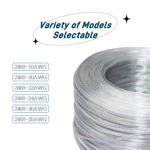 28/26/24/22/20/18AWG 2-Core Copper Wire Transparent Parallel Cable DC Power Flat Line 1A 2A 3A 5A 7A