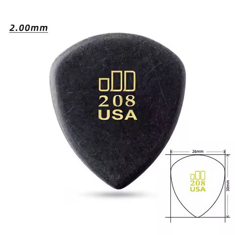 Dunlop pick. Guitar Pick -477R208 series non-slip pick, Standard size/pointed pick. 2.00mm thickness