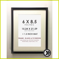 ✎ ▣ ➡ ☍ 6x8.5 Inches Plus 1.5" Mat Photo Frame - Picture Frame - Wall Frame