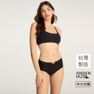 [Anden Hud] XXL Flawed Beauty.high Waist Physiological Pants (Black-AH Text Woven Label) Pure Cotton