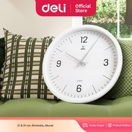 Deli Jam Dinding Minimalis / Wall Clock Putih 900XS