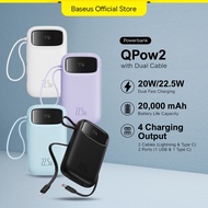 Baseus Power Bank 10000mAh 20000mAh PD 22.5W 20W Fast Charging Powerbank Dual-Cable Portable Charger Digital
