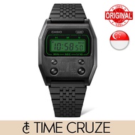 [Time Cruze] Casio A1100 Digital Vintage 52QS-14B Revival Black IP Stainless Steel Unisex Watch A110