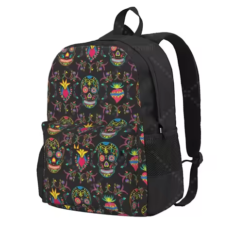 Mexican Skull Rose Backpacks Lightweight School Bag Student Bookbag Unisex Laptop Daypacks for Trave