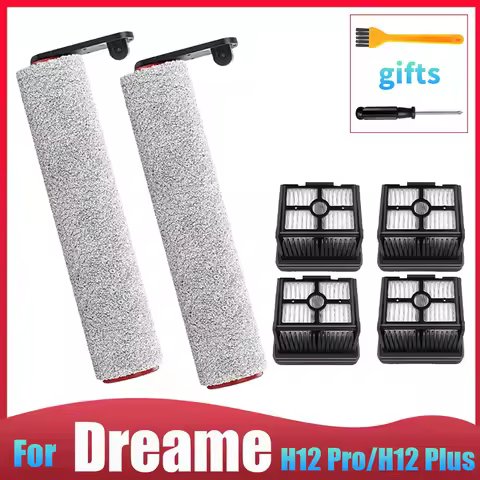 Dreame H12 Pro / H12 Plus Soft Brush Spare Parts Wet Dry Vacuum Cleaner Roller Hepa Filter Accessori