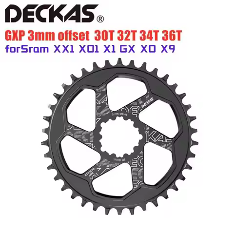 DECKAS 3mm Offset Bike MTB Mountain Bike 30T 32T 34T 38T Crown Bicycle Round Chainring Crank Crankse