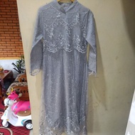 Grey brocade dress Dress Grey brocadeWanita Preloved dress