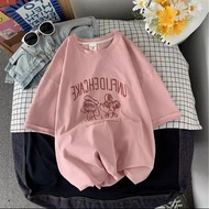 pink word cartoon summer short sleeve women t-shirt 4XL (RS2862)