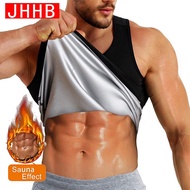 JHHB Sauna Vest for Men Waist Trainer Sweat Tops with Zipper Heat Trapping Hot Thermo Waist Trainer Suit Weight Loss Body Shaper