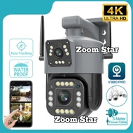 CCTV CAMERA V380 WIFI CAMERA 4K DUAL LENS CCTV WIRELESS OUTDOOR IP SECURITY CAMERA COLORVU 8MP + 8MP