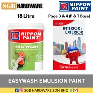 Nippon EasyWash Interior Paint 18L/Cat Dinding Dalam(Interior & Exterior Collection Pg 3&4-P&T Base)