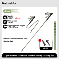 Naturehike 4-section Outdoor Ultralight collapsible Walking Sticks aluminum alloy Hiking Trekking Po