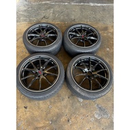 Rays VRG25 18 Inch 18x8.5J ET44 5x100 PCD Sport Rims with Tyres Original Halfcut Made in Japan Subar