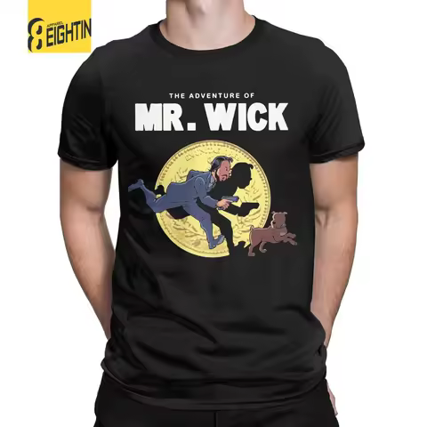 John Wick The Movies T Shirt Men's Cotton Vintage T-Shirts Crewneck Tees Short Sleeve Clothes New Ar