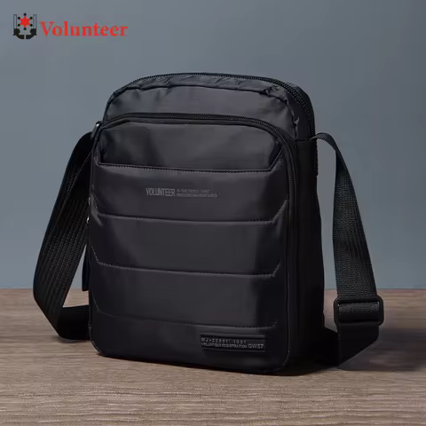 VOLUNTEER Shoulder Bag for Men Oxford Cloth Adjustable Travel Commuter Casual Stylish Multiple Pocke