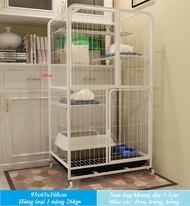 [To và Nặng ]Chuồng Mèo Nan Ống 3 Tầng 4 Tầng Có Bánh Xe Size Lớn Có Cầu Thang Lồng Mèo Size Đại Nhi