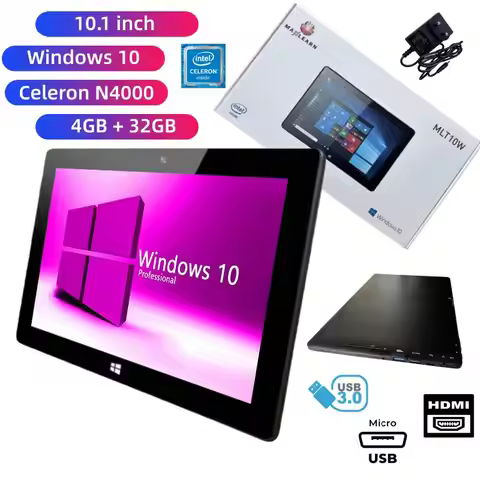 10.1" Windows 10 Pro Tablet PC Intel Celeron N4000 64bit Quad Core Dual Camear 4GB DDR 32GB ROM 1280