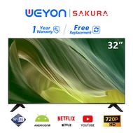 【Free Wall Mount】Sakura Smart TV 32/40Inch Android9.0 TV/Wifi/YouTube/Netflix/DVB-T2 TCLG32SM-LED TV