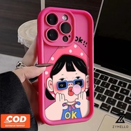 Case OPPO Reno11 F Reno 11 5G Reno 11 Pro 5G Reno 10 5G Reno 8T 5G Reno 8T 4G Reno 8Z 5G Reno 7Z 5G Reno7 Reno8 Reno4 Reno5 Cute Girl Shockproof TPU Phone Case