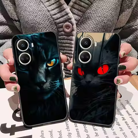 Black Cat Staring Eye Phone Case For HUAWEI NOVA Y70 3I 7I 8I 9SE P30 Y9 HONOR 8X 9X 20 90 X5 X6B X7