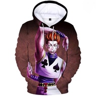 Popular Printed Hisoka Hoodies Men Anime Hooded Hunter X Hunter Pullovers