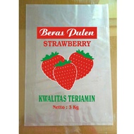 PLASTIK Kemasan Beras 3 Kg Strawberry