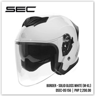 SEC Border Gloss White Half Face Helmet